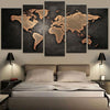 Image of Retro World Map Wall Art Canvas Print Decoration