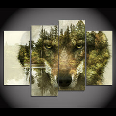 Spirit Guide of the Forest Wolf Wall Art Canvas Print Decor