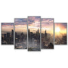 Image of The City of Chicago Sky View Sunrise Wall Art Decor Canvas Print