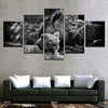 Image of Lion Black White Wall Art Canvas Print Decor - DelightedStore