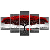 Image of Red Tree Scenery Landscape Wall Art Canvas Print Decoration