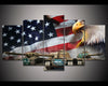 Image of American Eagle Flag With Tank Wall Art Canvas Print Decor - DelightedStore