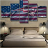 Image of New England Patriots American Flag Wall Art Canvas Print Decor - DelightedStore