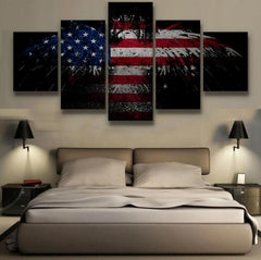 Eagle American Flag Wall Art Canvas Print Decor - DelightedStore