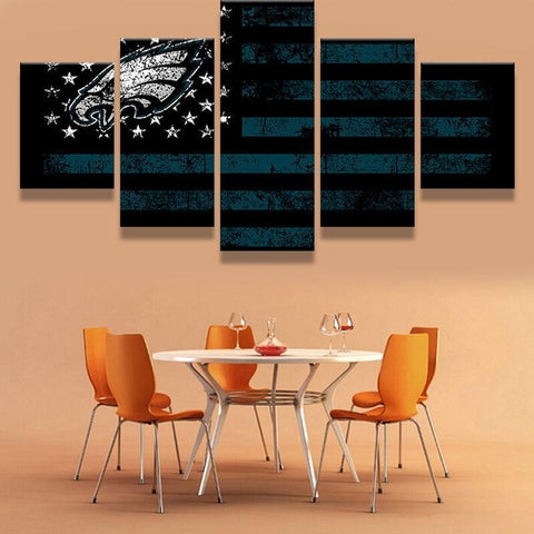 Philadelphia Eagles American Flag Wall Art Canvas Print Decor