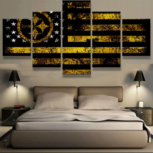 : TUMOVO American Decor Pittsburgh Sport Stadium Pictures  Pennsylvania, US Paintings 3 Panel Canvas Wall Art Steelers Artwok Home  Decor for Living Room Giclee Framed Ready to Hang, 36 Wx24 H :