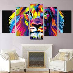 Colorful Lion Abstract Wall Art Canvas Print Decoration