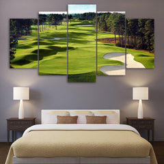 Green Trees Golf Course Wall Art Canvas Print Decor