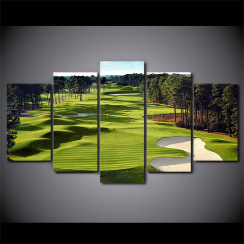 Green Trees Golf Course Wall Art Canvas Print Decor - DelightedStore