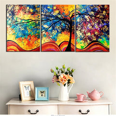 Life Trees Color Abstract Wall Art Decor Canvas Printing - DelightedStore