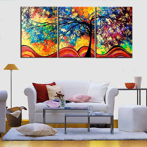 Life Trees Color Abstract Wall Art Decor Canvas Printing - DelightedStore