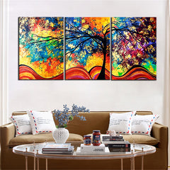 Life Trees Color Abstract Wall Art Decor Canvas Printing