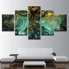 Magic Life Forest Tree Wall Art Decor Canvas print - DelightedStore