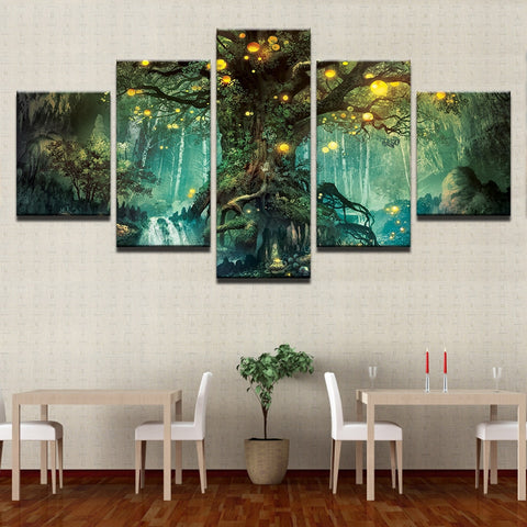 Magic Life Forest Tree Wall Art Decor Canvas print - DelightedStore