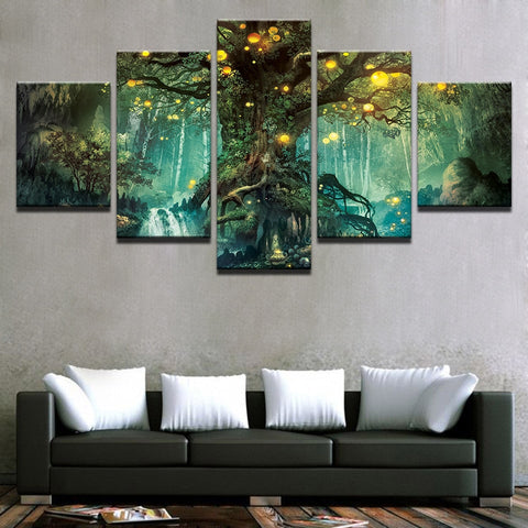 Magic Life Forest Tree Wall Art Decor Canvas print - DelightedStore