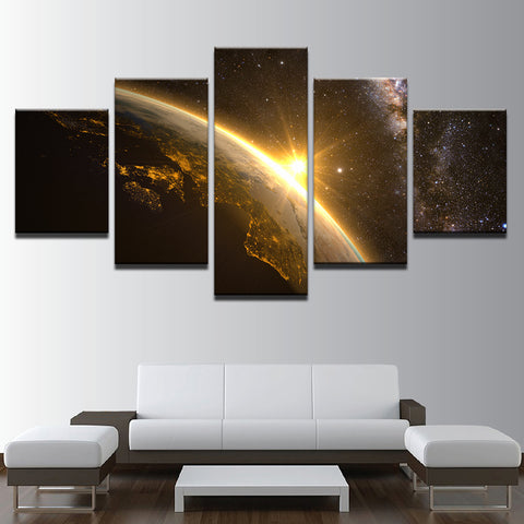 Planet Earth Universe Space Car Wall Art Canvas Print Decoration