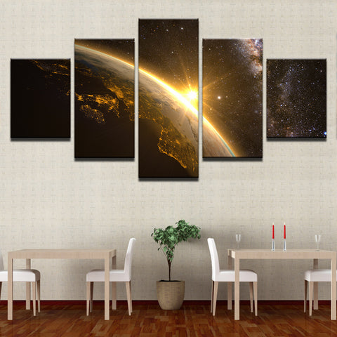 Planet Earth Universe Space Car Wall Art Canvas Print Decoration