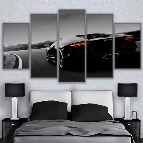 Black Luxury Sports Car Wall Art Decor Canvas Printing - DelightedStore