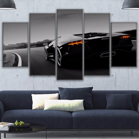 Black Luxury Sports Car Wall Art Decor Canvas Printing - DelightedStore