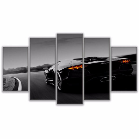 Black Luxury Sports Car Wall Art Decor Canvas Printing - DelightedStore