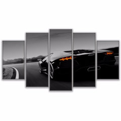 Black Luxury Sports Car Wall Art Decor Canvas Printing