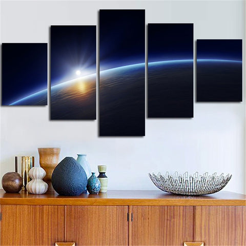 Light Horizon Earth Wall Art Canvas Print Decoration - DelightedStore