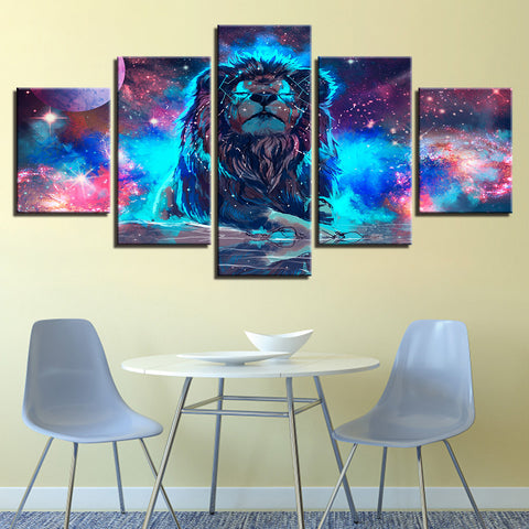 Nebula Lion Wall Art Canvas Print Decor - DelightedStore