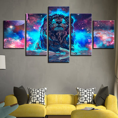 Nebula Lion Wall Art Canvas Print Decor - DelightedStore