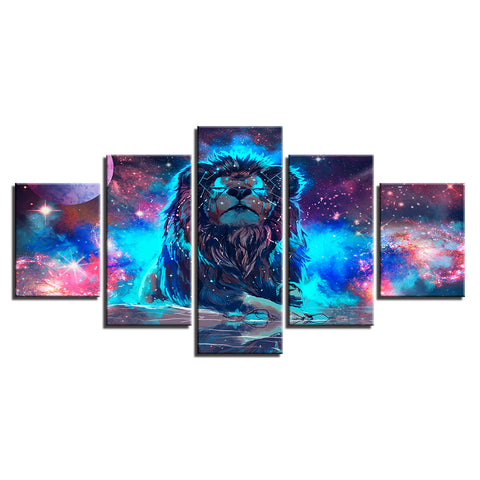 Nebula Lion Wall Art Canvas Print Decor - DelightedStore