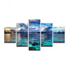 Image of Blue Sky White Clouds Seascape Wall Art Canvas Print Decoration - DelightedStore