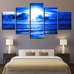 Blue Ocean Sky Wall Art Canvas Print Decor