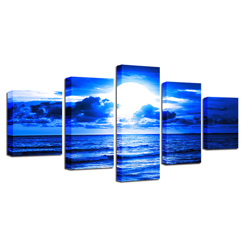 Blue Ocean Sky Wall Art Canvas Print Decor - DelightedStore