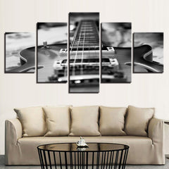 Black White Vintage Guitar Music Wall Art Canvas Print Decoration - DelightedStore
