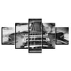Image of Black White Vintage Guitar Music Wall Art Canvas Print Decoration - DelightedStore