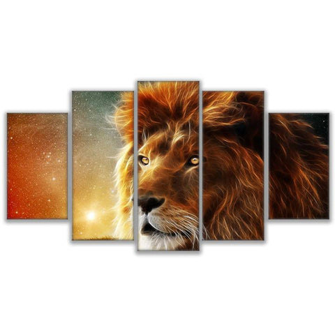 Lion's Gaze Wall Art Canvas Print Decoration - DelightedStore