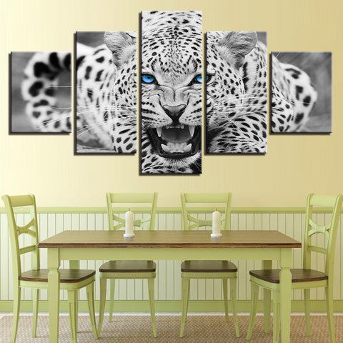 Blue Eyes Leopard Abstract Wall Art Canvas Print Decoration - DelightedStore