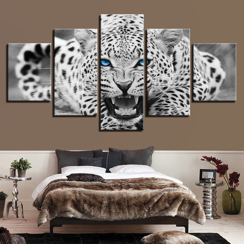 Blue Eyes Leopard Abstract Wall Art Canvas Print Decoration - DelightedStore