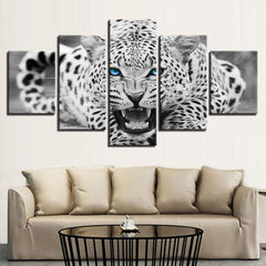 Blue Eyes Leopard Abstract Wall Art Canvas Print Decoration