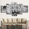 Image of Blue Eyes Leopard Abstract Wall Art Canvas Print Decoration - DelightedStore