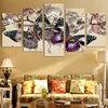 Image of Flowers Butterfly Wall Art Canvas Print Decoration - DelightedStore