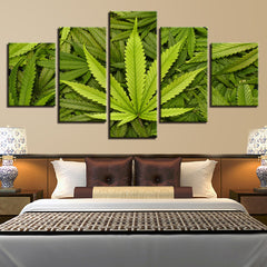 Green Leaves Wall Art Canvas Print Decoration