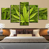 Image of Green Leaves Wall Art Canvas Print Decoration - DelightedStore