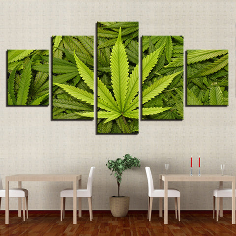 Green Leaves Wall Art Canvas Print Decoration - DelightedStore