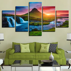 Beautiful Iceland Waterfall Wall Art Canvas Print Decor