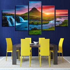 Beautiful Iceland Waterfall Wall Art Canvas Print Decor - DelightedStore