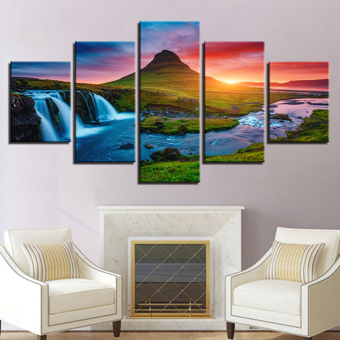 Beautiful Iceland Waterfall Wall Art Canvas Print Decor - DelightedStore