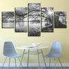 Image of Lakeside Big Trees Wall Art Canvas Print Decoration - DelightedStore
