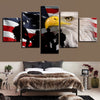 Image of American Flag Soldier Eagle Wall Art Canvas Print Decor - DelightedStore