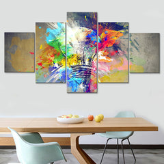 Light Bulb Color Abstract Wall Art Canvas Print Decor - DelightedStore