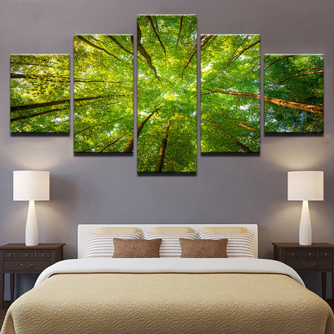 Forest Green Trees Sunshine Wall Art Canvas Print Decoration - DelightedStore